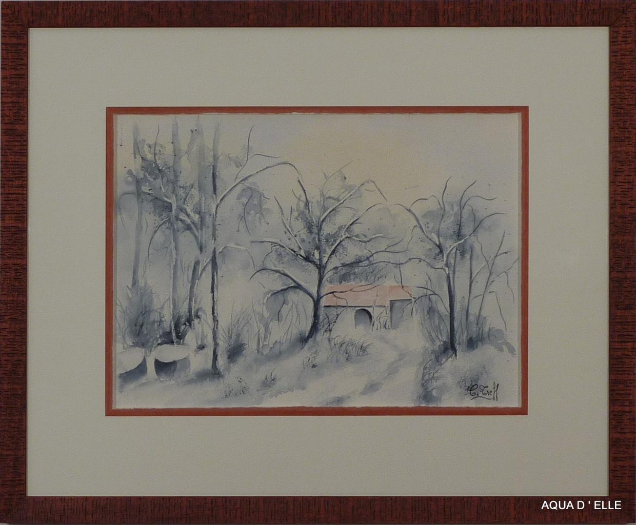 124-Petite maison sous la neige-(35x25)