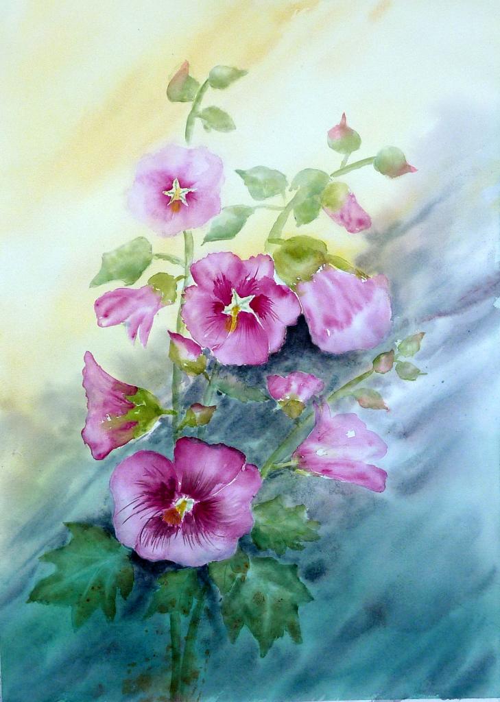 268b-Roses trémières-(39x55)
